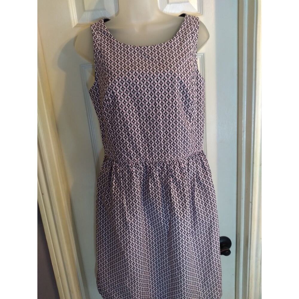 Brooks Brothers Jumper Dress Beige Pink Design Sz 8 Bust 34" Length 35" Lined Po